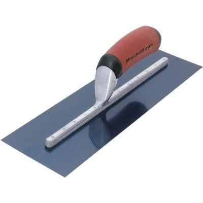 14 in. x 5 in. Blue Steel Finishing Curved DuraSoft Handle Trowel