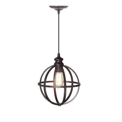 Globe 1-Light Bronze Pendant with Hardwire