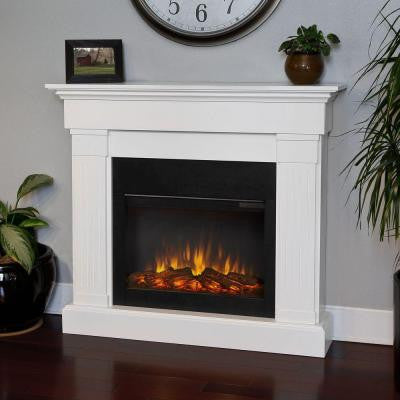 Crawford 47 in. Slim-Line Electric Fireplace in White