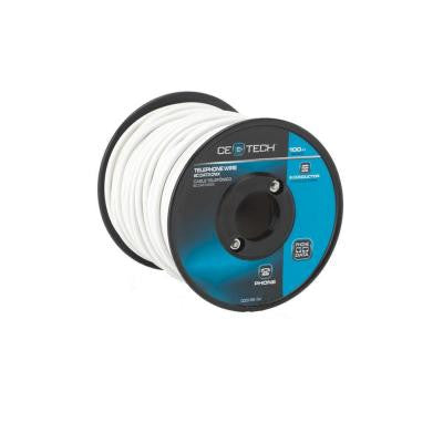 100 ft. 3 Station Phone Wire - White