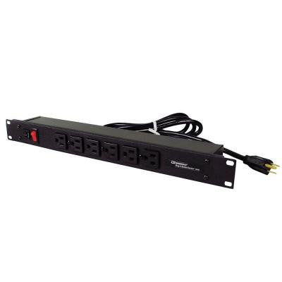 6 ft. 6-Outlet Rackmount Front Power Strip with Lighted On/Off Switch