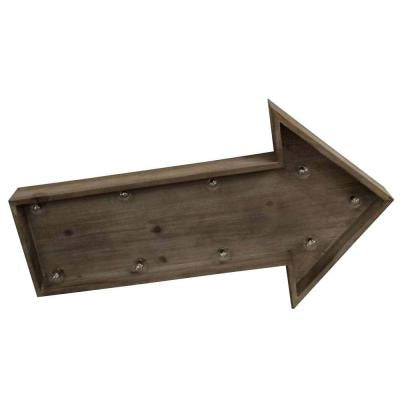 7 in. "Wood" Arrow Marquee Wall Lamp