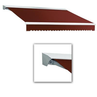 8 ft. Destin-LX Manual Retractable Acrylic Awning with Hood (84 in. Projection) in Terra Cotta
