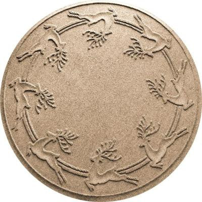 Aqua Shield Khaki 35 in. Round Reindeer Run Under the Tree Mat
