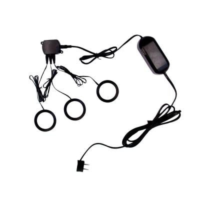 3-Light Metal Black LED Dimmable Puck Light Kit