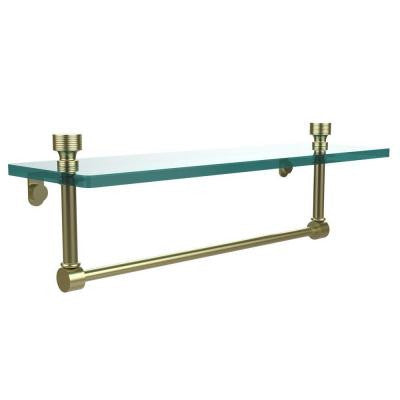 Foxtrot 5 in. W x 16 in. L Glass Vanity Shelf with Integrated Towel Bar in Satin Brass