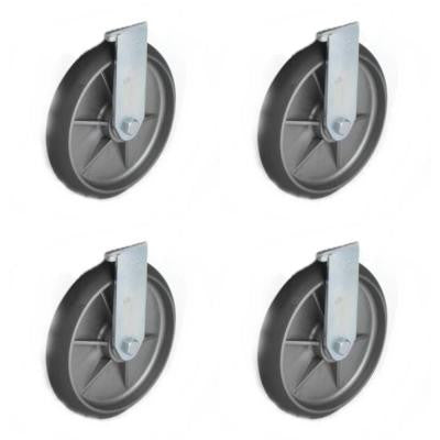 Executive Series 8 in. Quiet Caster Wheel Kit for Housekeeping Carts