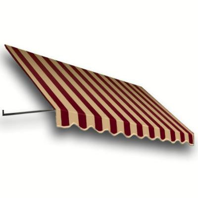 4 ft. Dallas Retro Window/Entry Awning (56 in. H x 48 in. D) in Burgundy / Tan Stripe