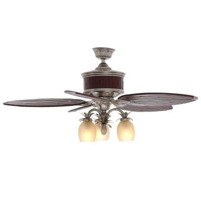 Colonial Bamboo 52 in. Pewter Ceiling Fan