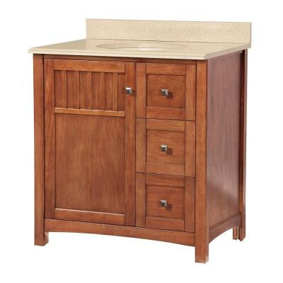 Knoxville 31 in. W x 22 in. D Vanity in Nutmeg with Colorpoint Vanity Top in Maui