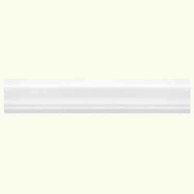 Allegro White Gloss Crown 2 in. x 12 in. x 8 mm Ceramic Wall Trim