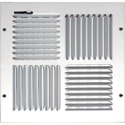 10 in. x 10 in. Ceiling/Sidewall Vent Register, White with 4-Way Deflection