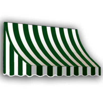 4 ft. Nantucket Awning (31 in. H x 24 in. D) in Forest/White Stripe