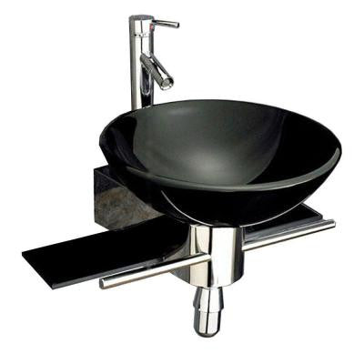 Palasa Wall-Mounted Bathroom Sink in Black