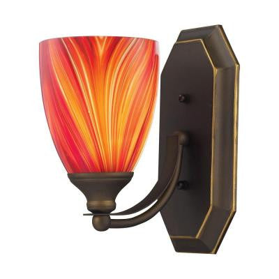1-Light Aged Bronze Wall Mount Vanity Light