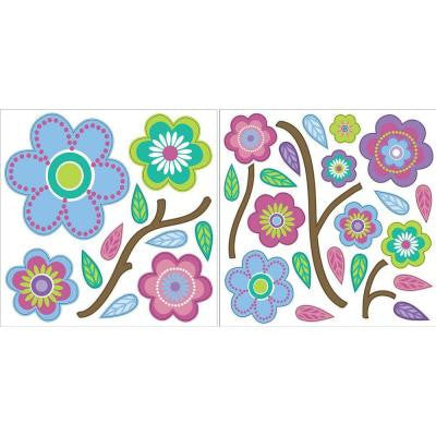 13 in. x 13 in. 68-Piece Cutsie Blooms Wall Decal