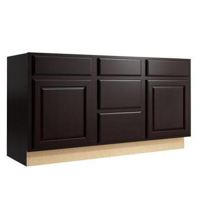 Salvo 60 in. W x 31 in. H Vanity Cabinet Only in Coffee