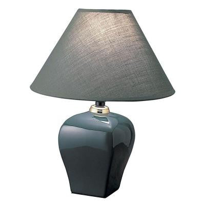 13 in. Ceramic Green Table Lamp