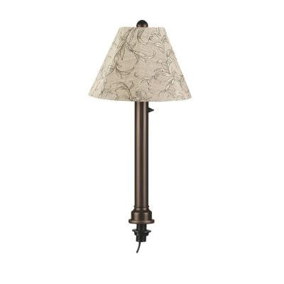 Catalina 28 in. Bronze Umbrella Outdoor Table Lamp with Natural Linen Shade