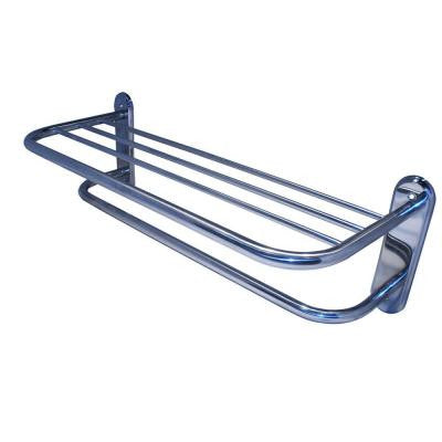 26 in. W Towel Shelf with Towel Bar in Polished Stainless Steel