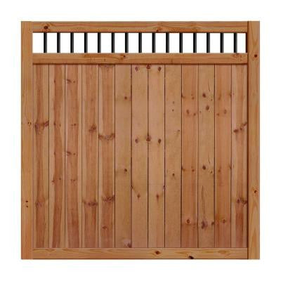 6 ft. x 6 ft. Unassembled Pressure-Treated Cedar-Tone Baluster Top Pine Fence Kit