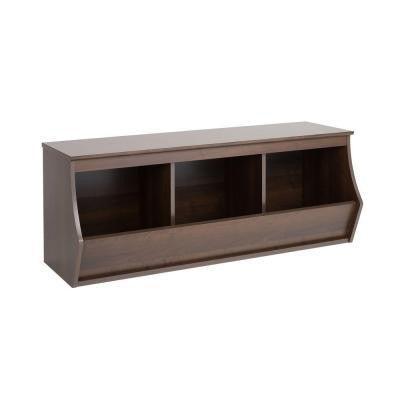 Fremont 46 in. W x 18 in. H Espresso Stackable 3-Cube Organizer