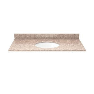 37 in. Granite Vanity Top in Wheat with White Basin
