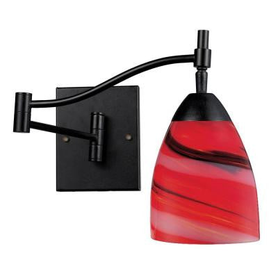 Platney 1-Light Dark Rust Swing Arm Light
