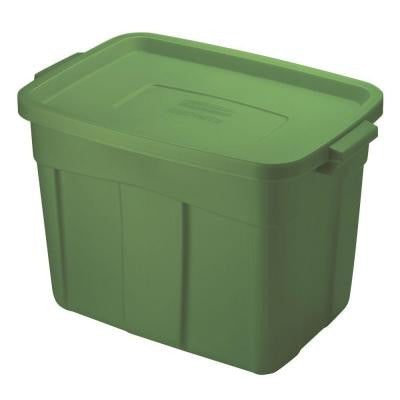 18 Gal. 15-9/10 in. x 16-1/2 in. x 23-9/10 in. Storage Tote in Green