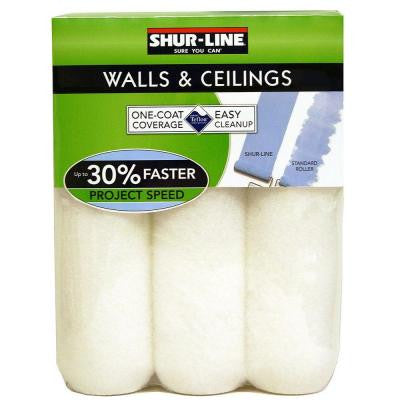 9 in. x 3/8 in. Nap Shurflow Paint Plus Primer Roller Covers (3-Pack)