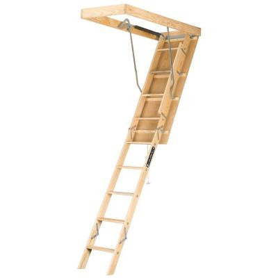 Premium Series 8 ft. - 10 ft., 22.5 in x 54 in. Wood Attic Ladder with 250 lb. Maximum Load Capacity