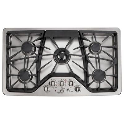 Cafe 36 in. Deep Recessed Gas Cooktop in Stainless Steel with 5 Burners including Tri-Ring Burner