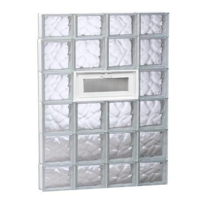 31 in. x 42.5 in. x 3.125 in. Vented Wave Pattern Glass Block Window