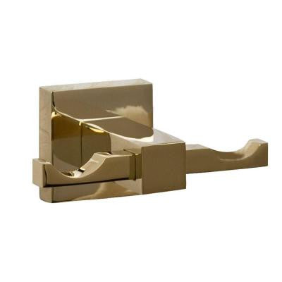Jordyn Double Robe Hook in Polished Brass