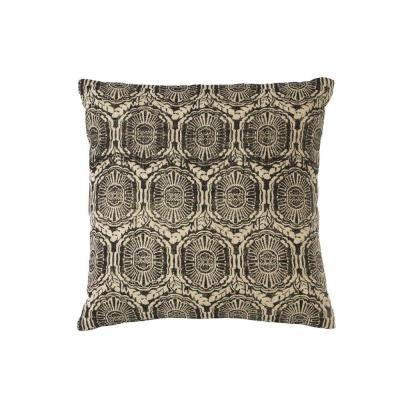 Printed Black Burlap Safari Pillow