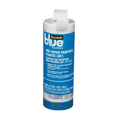 ScotchBlue 4 ft. x 90 ft. Clear Pre-Taped Painter's Plastic Sheet (Case of 6)