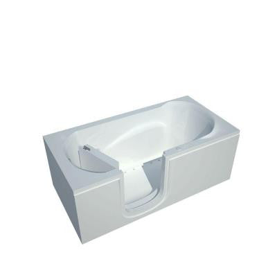 5 ft. Left Drain Step-In Air Bath Tub in White