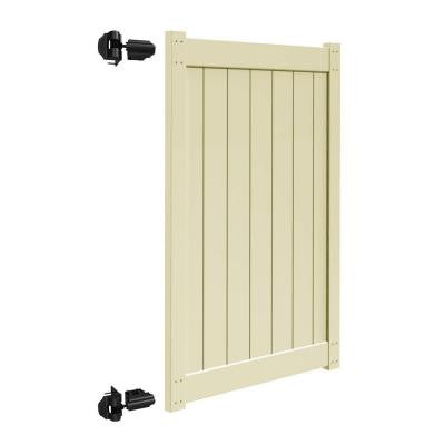4 ft. x 6 ft. Sand Vinyl Un-Assembled Fence Gate for Bryce and Washington Series Fences