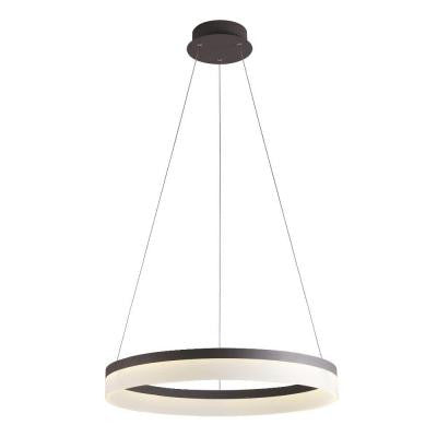 1-Light Dark Grey LED Ring Pendant