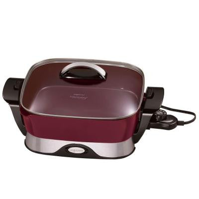 Electric Non-Stick Foldaway Skillet 12 in. x 12 in. Cooking Surface