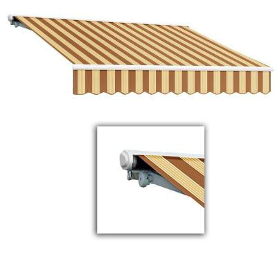 18 ft. Galveston Semi-Cassette Right Motor Retractable Awning with Remote (120 in. Projection) in Terra/Tan Multi