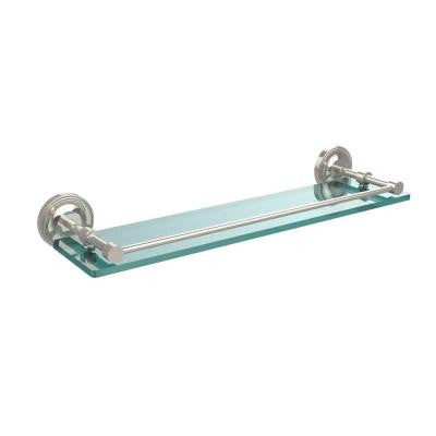 Prestige Regal 22 in. W Tempered Glass Shelf with Gallery Rail in Polished Nickel