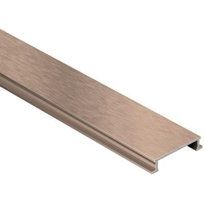 Designline Brushed Copper/Bronze Anodized Aluminum 1/4 in. x 8 ft. 2-1/2 in. Metal Border Tile Edging Trim
