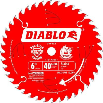 6 in. x 40-Tooth Finish Saw Blade for Saw Boss