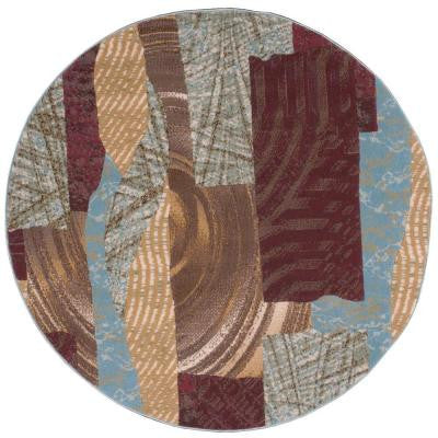 Modesto Splash Brown 5 ft. 3 in. Round Area Rug