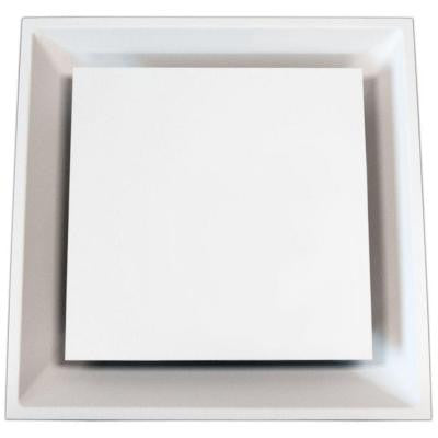 24 in. x 24 in. to 10 in. T-Bar Architectural 4-Way Ceiling Register, White
