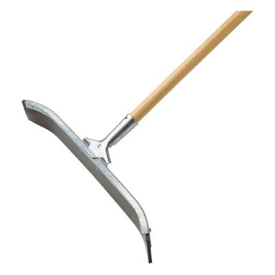 Industrial Curved Floor Squeegee with Scraper Edge Galvanized Steel with 24 in. Handle