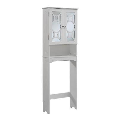 24 in. W x 9.25 in. D x 69 in. H Wood Over-the-Toilet Storage Cabinet in White