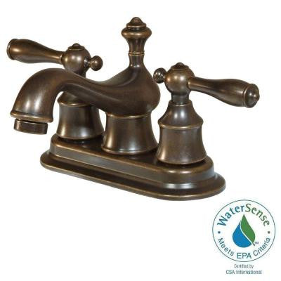 Estates 4 in. Centerset 2-Handle High-Arc Bathroom Faucet in Heritage Bronze