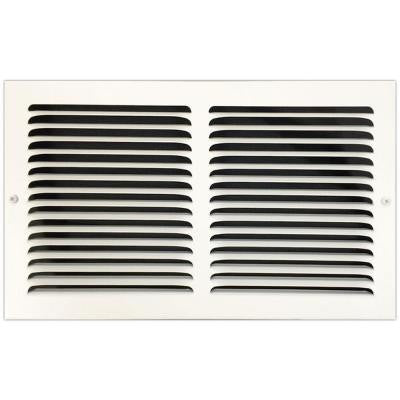 14 in. x 8 in. Base Board Return Air Vent Grille with Fixed Blades, White